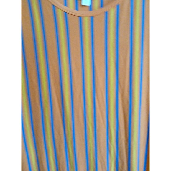 LuLaRoe Julia Bodycon Orange/Blue/Yellow Stripped Dress Womens 2XL - Picture 5 of 16